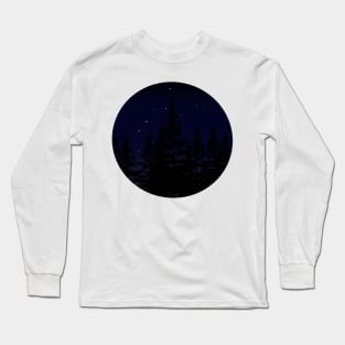 Night Sky Treeline Long Sleeve T-Shirt